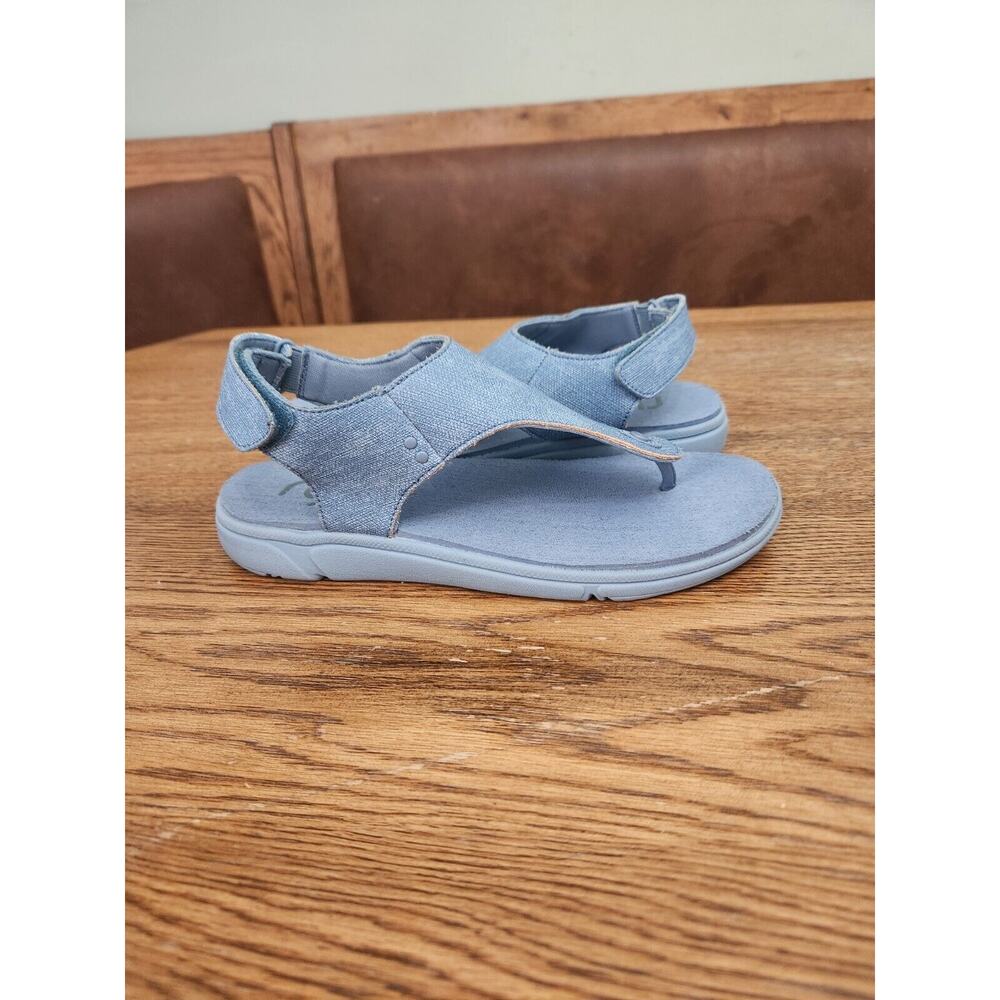 Ryka Margo Comfort T Strap Sandal Royal Blue Suede US 9W UK 7 EUR 39